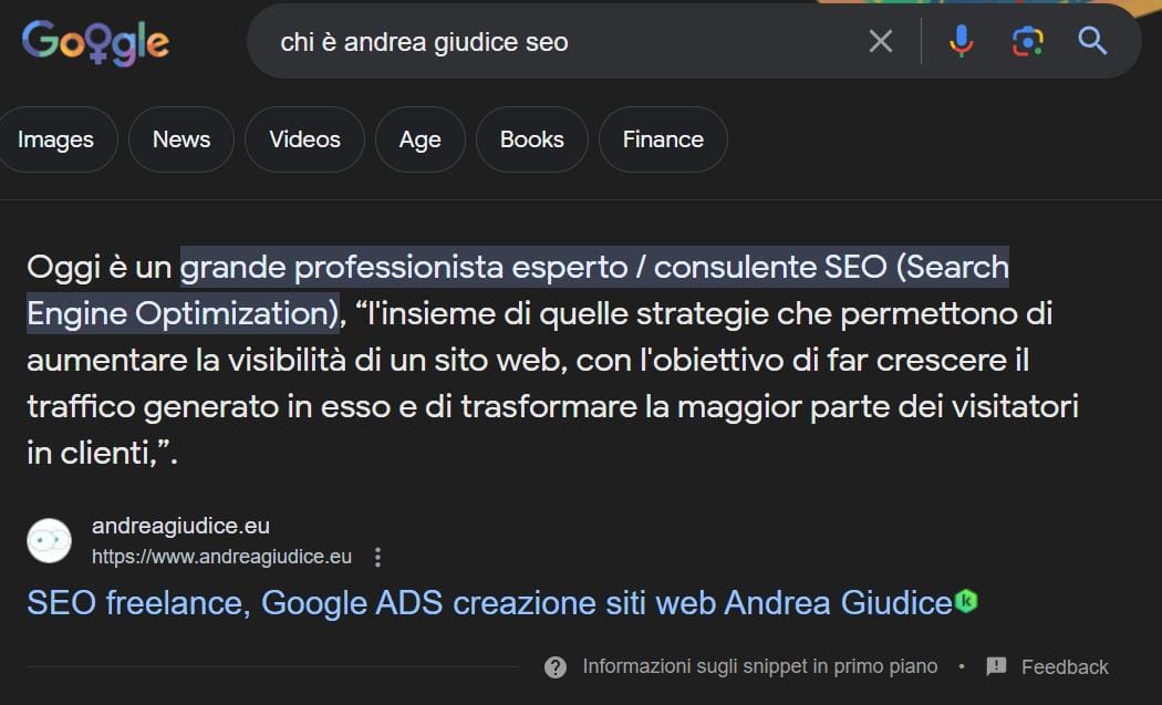 Chi è Andrea Giudice, lo snippet in primo piano.