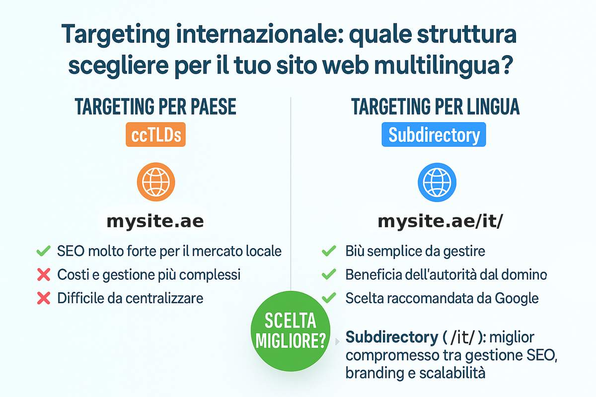 La migliore struttura di un sito multilingua.